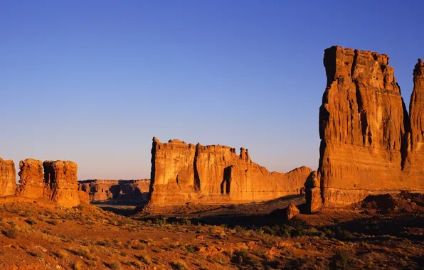 Picture sand, the sky, landscape, rocks, desert, rock