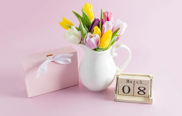 Picture flowers, colorful, figure, tulips, happy, March 8, flowers, tulips