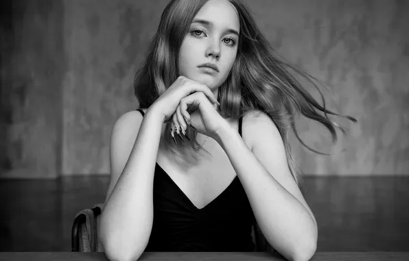 Black and white, Arina, portrait photography, Zurab Babayev