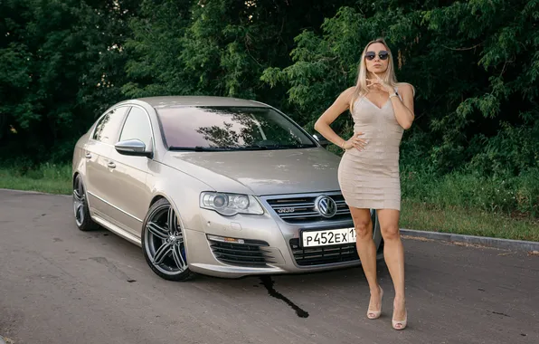 Girl, sweetheart, model, Watch, Volkswagen, Glasses, blonde, Wallpaper