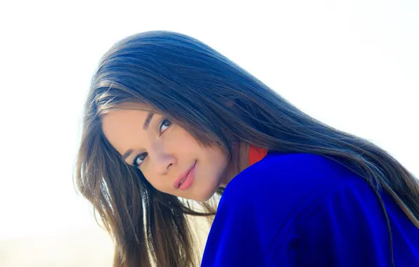 Women, brunette, pornstar, simple background, sports jerseys, Ekaterina Kotenova