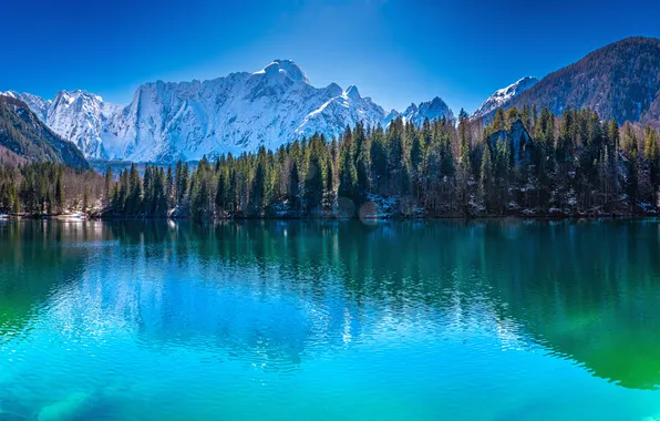 Mountains, lake, scenery, italy