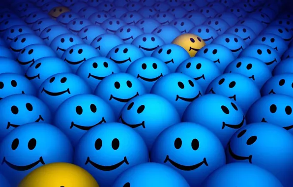 Balls, yellow, background, mood, positive, smiles, faces, picture