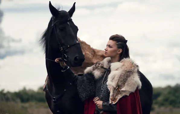 Sword, Horse, Warrior, Cloak, Fighter, Mail, Mjollnir, Svetlana Fedorova