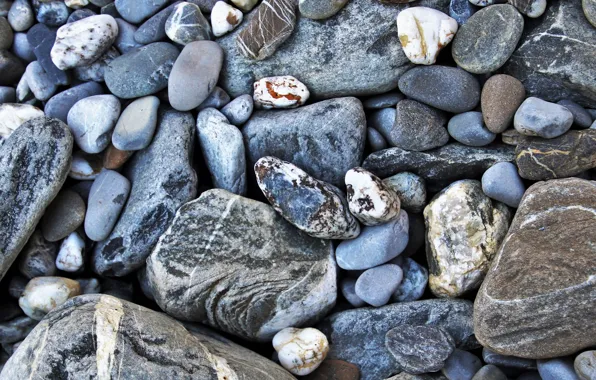 Pebbles, stones, background, texture, blue, placer, grey, a lot