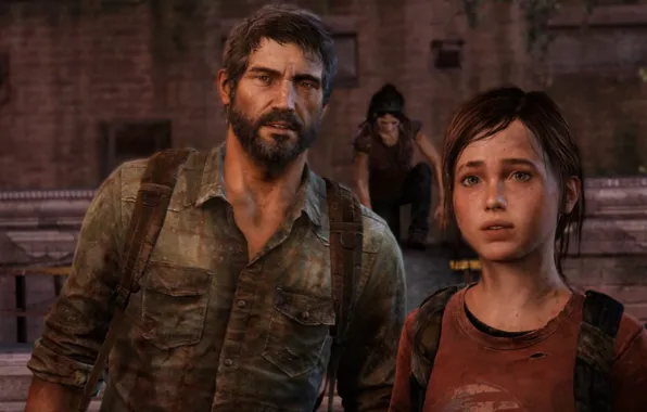 Download Joel and Ellie living on the edge in The Last of Us Wallpaper