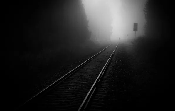 Road, photo, black and white, Iron