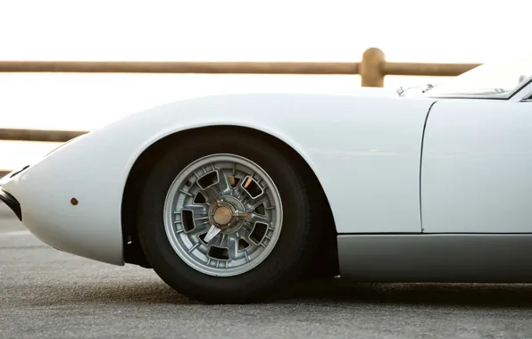 Auto, Lamborghini, White, Retro, Disk, Machine, Wheel, 1969