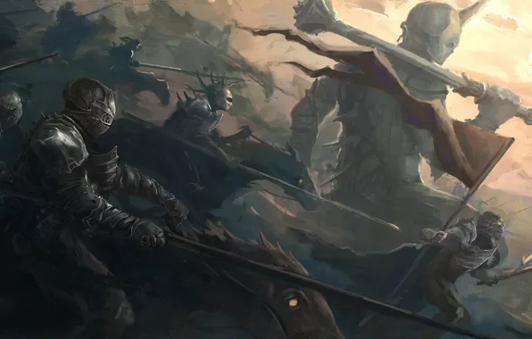 Picture weapons, army, war, giant, banner