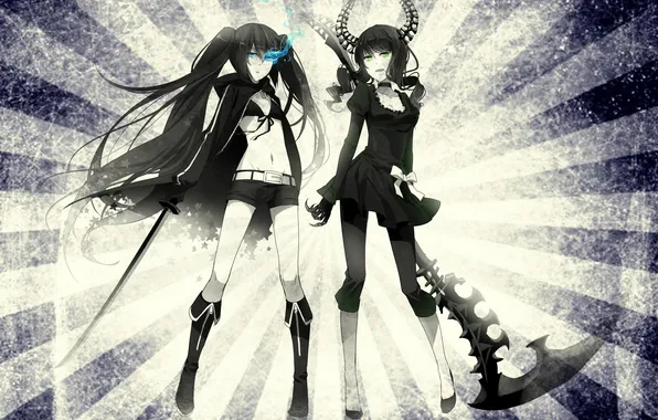 Picture weapons, girls, black rock shooter, Mato, insane black rock shooter, Amy