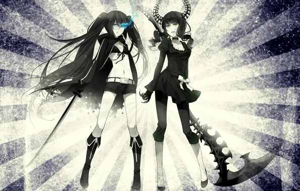 Weapons, girl, black rock shooter, insane black rock shooter, Mato, Amy