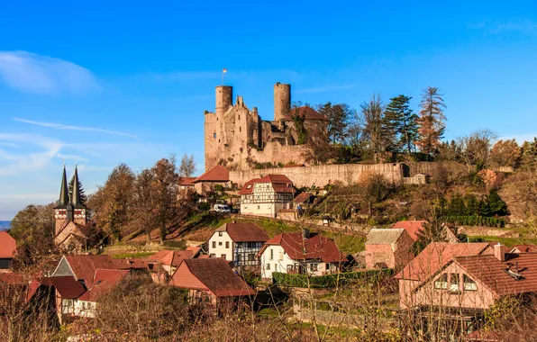 Picture the sky, castle, mountain, home, Germany, hill