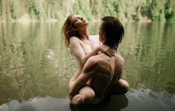 GIRL, BODY, MALE, POND, POSE, HUG, photographer Marat Safin