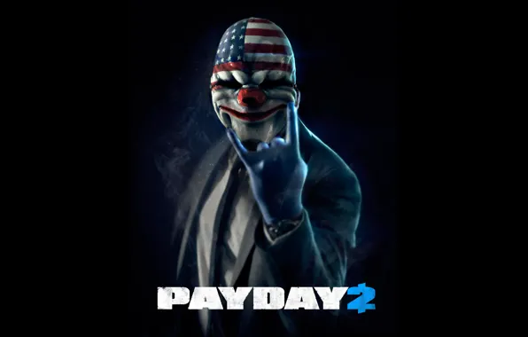 Picture mask, black background, robbery, payday 2