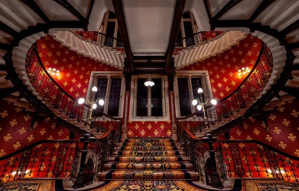 Download wallpaper England, London, ladder, the hotel, St. Pancras ...