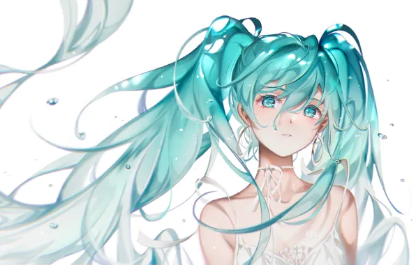 Girl, Hatsune Miku, Vocaloid, under water