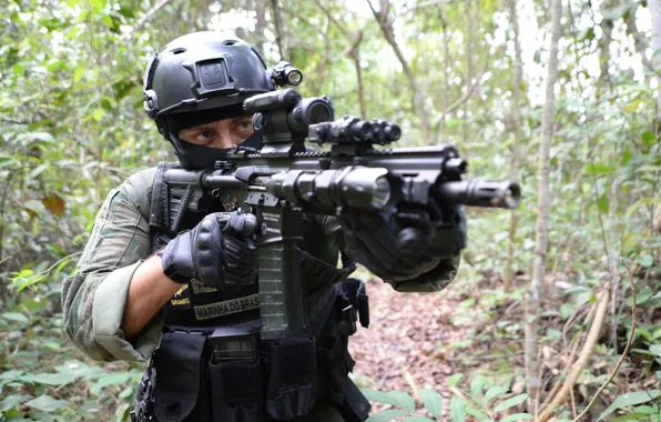 Picture gun, weapon, rifle, special forces, Navy of Brazil, military unit of combat divers for special …