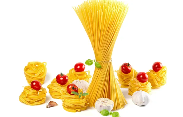 Tomatoes, spaghetti, pasta