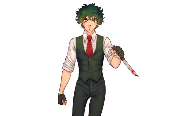 Blood, knife, guy, My Hero Academia, Boku No Hero Academy, Midori Isuku, My Hero Academy