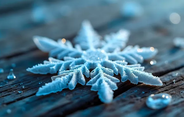 Winter, wood, snowflake, winter, snowflake, frost