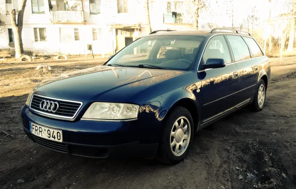 Audi, village, blue