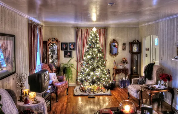 Picture decoration, lights, house, room, holiday, toys, furniture, watch