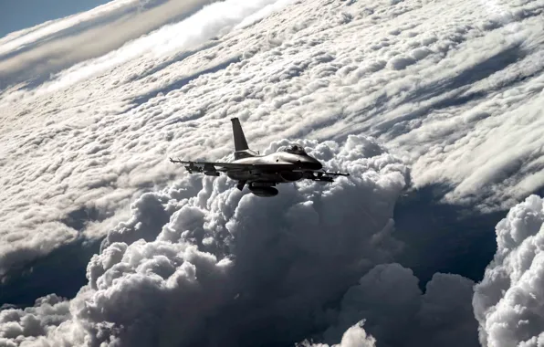 UNITED STATES AIR FORCE, General Dynamics F-16 Fighting Falcon, the fourth generation fighter, American multifunctional …