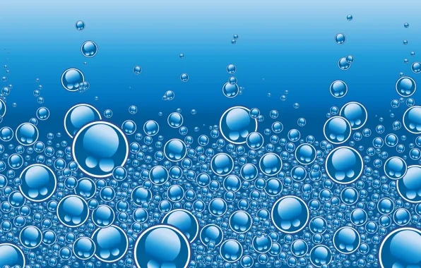 Water, bubbles, blue