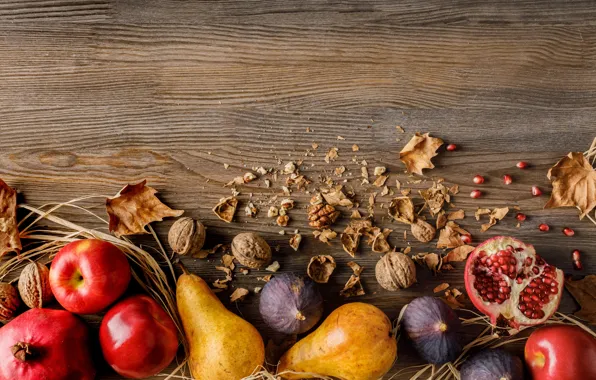 Apples, nuts, garnet