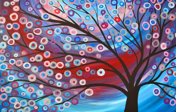 Picture light, trees, flowers, nature, abstraction, figure, picture