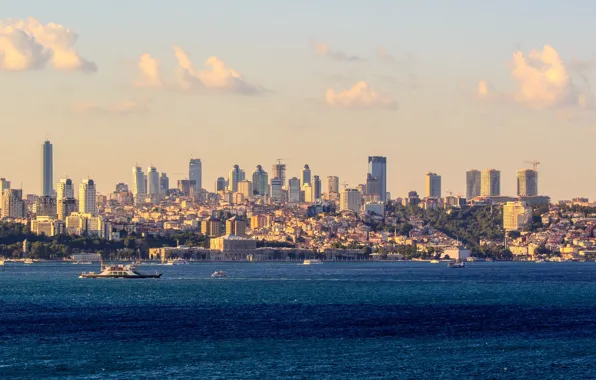 Picture sea, the city, skyline, Istanbul, The Bosphorus, Bosphorus, Istanbul