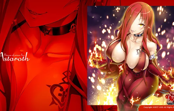 Picture demon, red hair, tits, taimanin asagi, astaroth