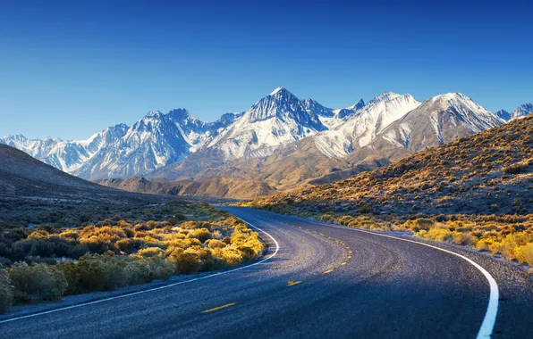 Road, mountains, nature