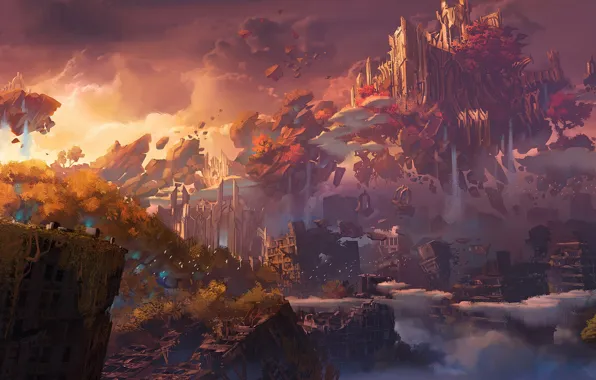 The sky, Mountains, The city, The game, Rocks, Apocalypse, City, Heaven