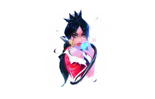 Picture snake, look, girl, face, crown, hair