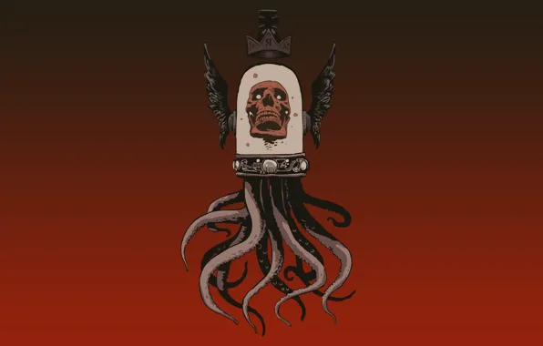 Skull, Bubbles, Wings, King, Devices, Tentacles, Bubbles, Sake