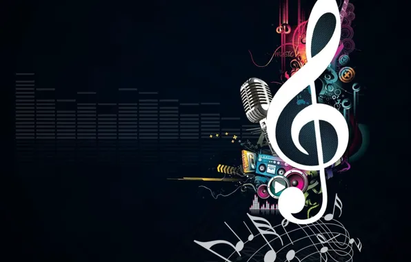 Picture Music, microphone, treble clef