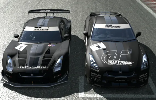 Gran turismo 5, black, games, R35, Nissan GTR