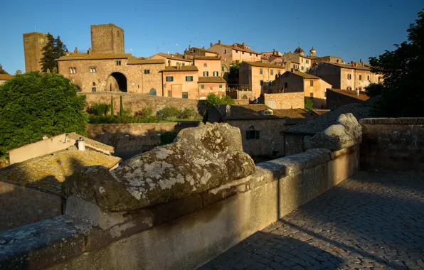 Tower, home, Italy, Tuscania