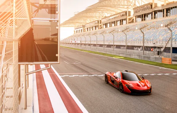 Picture McLaren, Auto, Road, Machine, Orange, Car, Tribune, Track