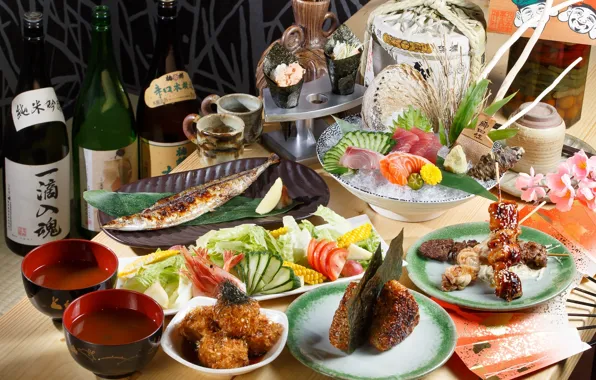 Vegetables, seafood, meals, cuts