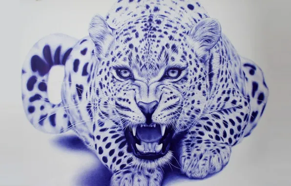 Picture art, leopard, beast, Eva Garrido