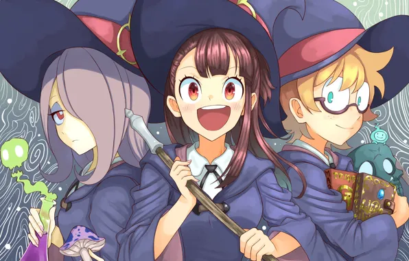 Sake, girl, hat, anime, book, asian, witch, japanese