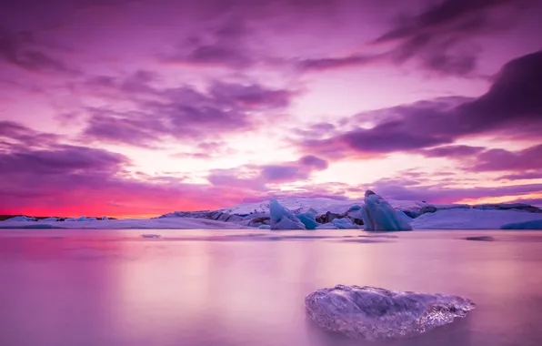 Picture ice, the sky, clouds, sunset, toross