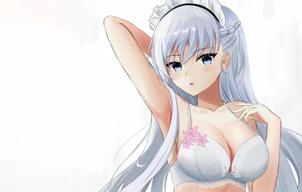Picture girl, sexy, lingerie, bra, cleavage, long hair, boobs, anime