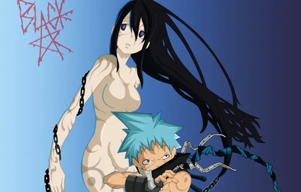 Girl, background, guy, Soul eater, Soul Eater