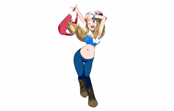 Girl, cleavage, long hair, boobs, anime, beautiful, pretty, blonde