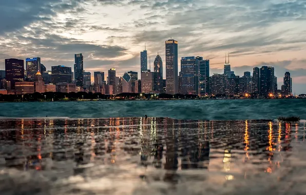 Picture reflection, view, Chicago