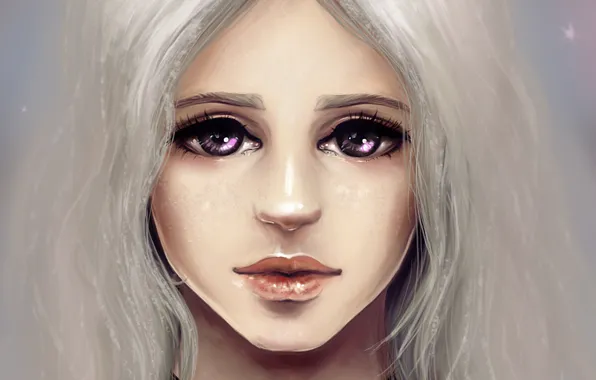 Picture girl, fan art, violet eyes, Targaryen, A song of ice and fire, Daenerys