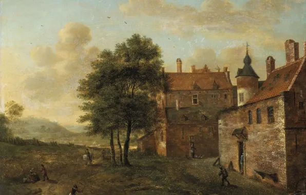 Picture landscape, picture, country house, Jan van der Heyden